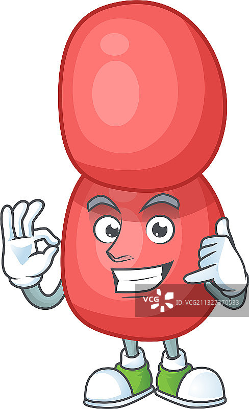 卡通淋病奈瑟菌打电话手势图片素材