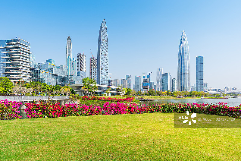 深圳后海人才公园城市天际线图片素材