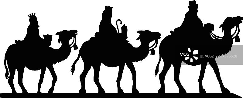 圣夜剪影-耶稣诞生场景图片素材