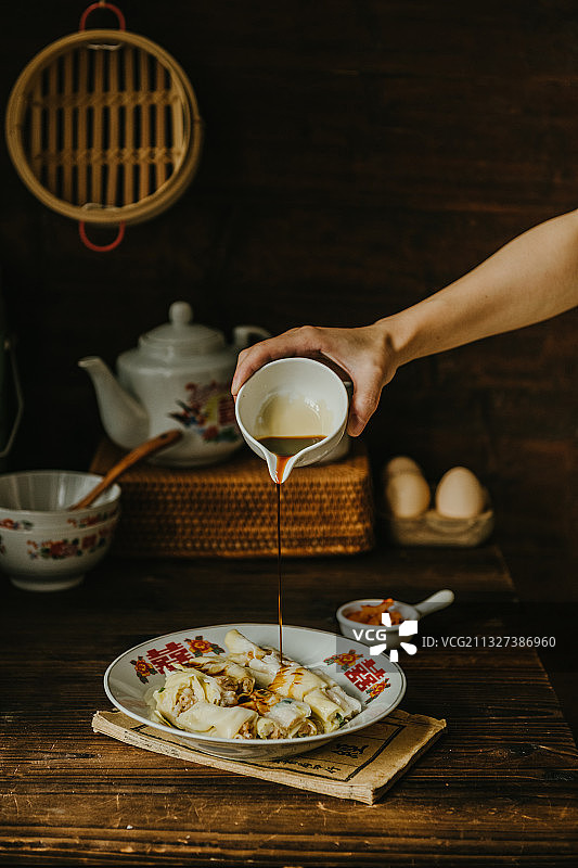 爽滑的肠粉图片素材