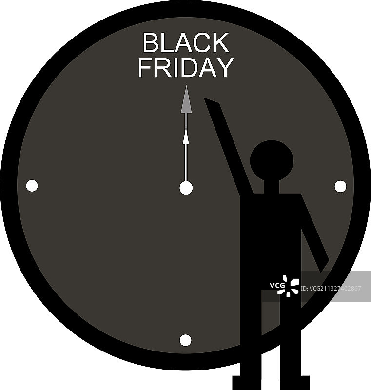 黑色星期五购物季开始的截止日期时钟图片素材