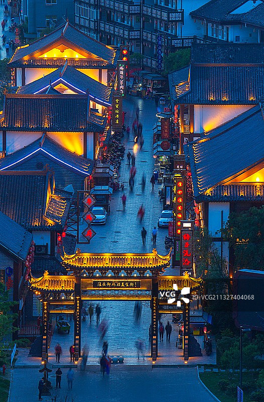 江苏省淮安市御码头美食街夜景图片素材