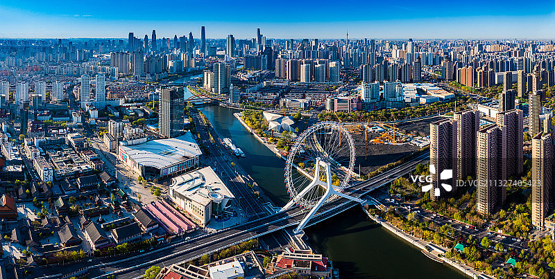 晨曦中的天津风光图片素材