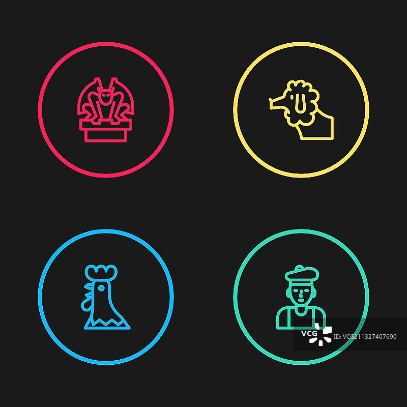 法式公鸡、男人和贵宾犬图片素材