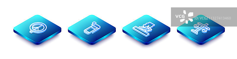 2.5D线条和平手势和燃烧的手榴弹图片素材