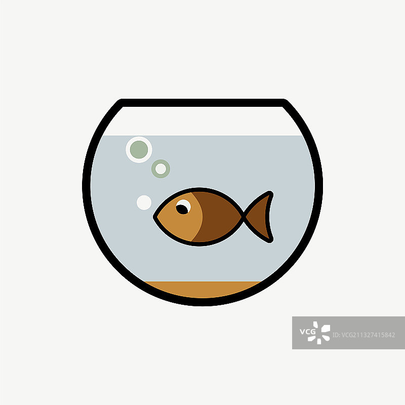 白色背景上的鱼缸图标图片素材