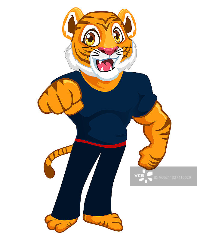 功夫老虎吉祥物卡通图片素材