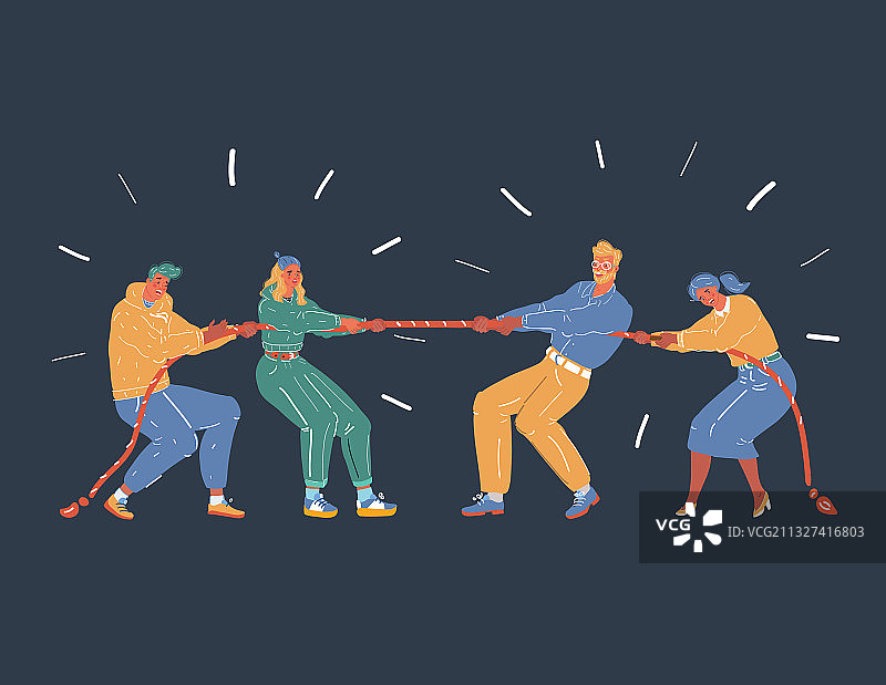 商业竞争拔河图片素材