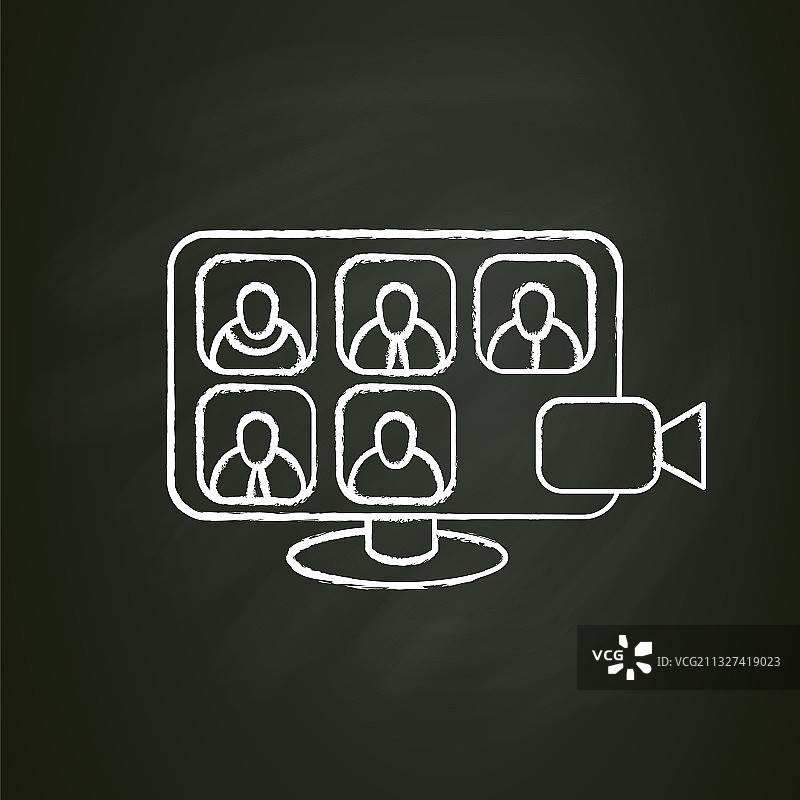 视频会议粉笔图标图片素材