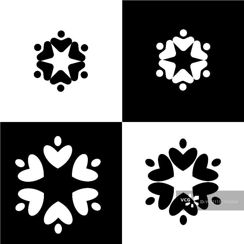 圆形联合社区logo将人们聚集在一起图片素材