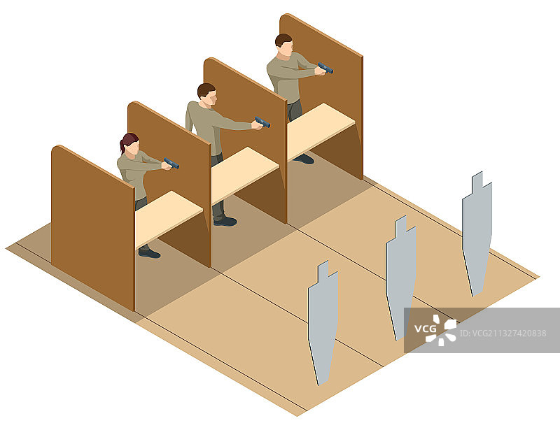 室内男子手枪射击目标图片素材