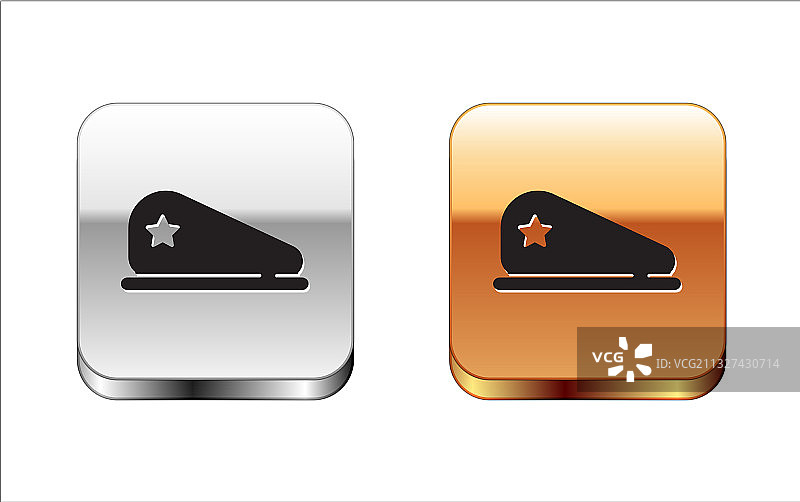 白色背景上的黑色军用贝雷帽图标图片素材