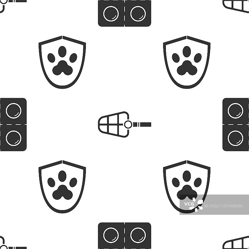 包含口套和动物健康的狗与药丸图片素材