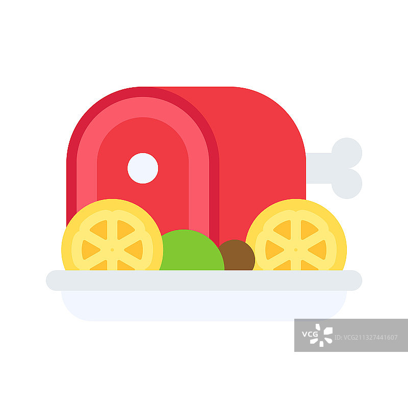 圣诞食品饮料火腿图标图片素材