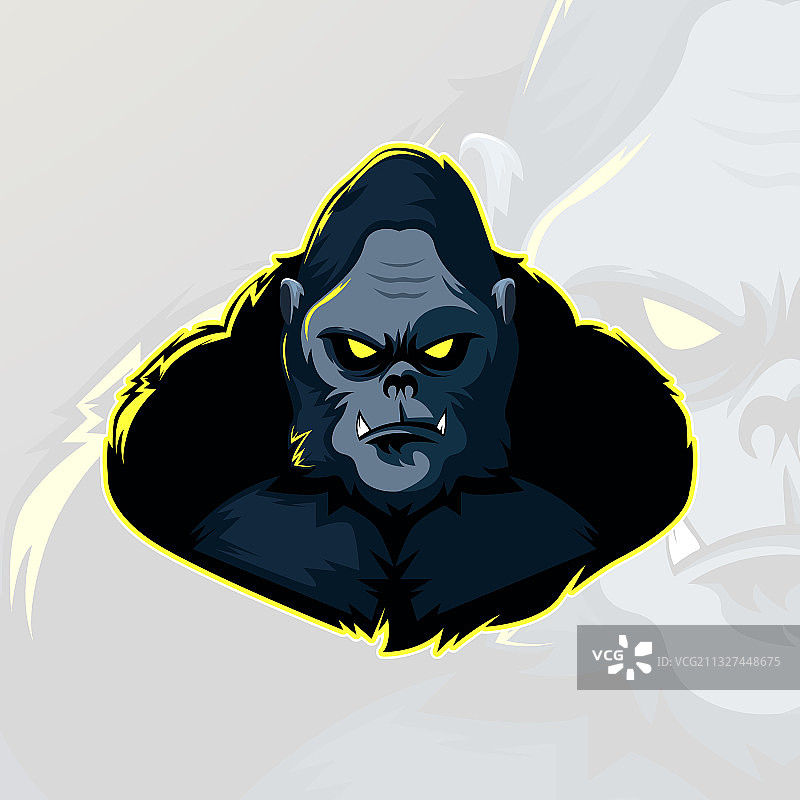 大猩猩游戏玩家吉祥物运动Logo设计图片素材