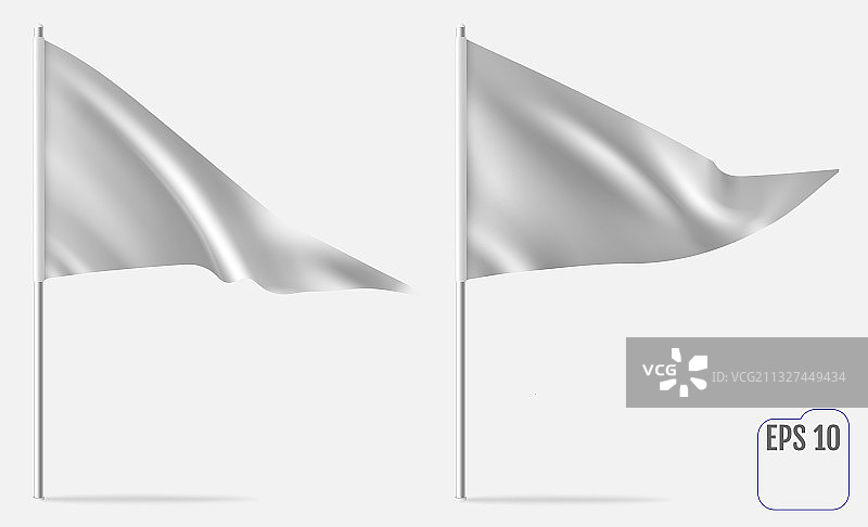 逼真三角旗模板模型图片素材