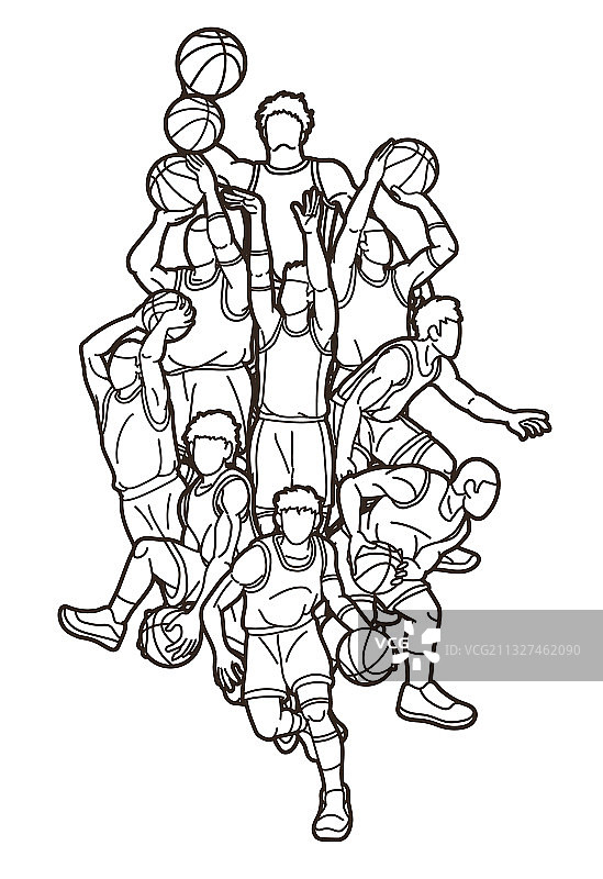 篮球队员扣篮图片素材