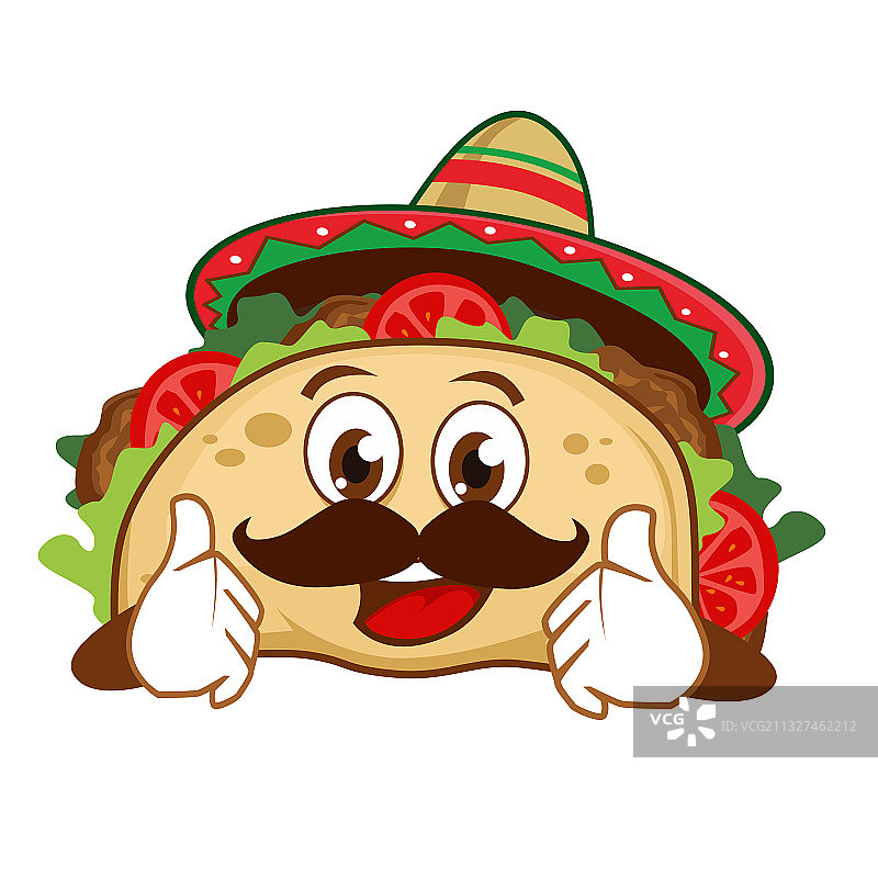 墨西哥卷饼美食卡通吉祥物图片素材