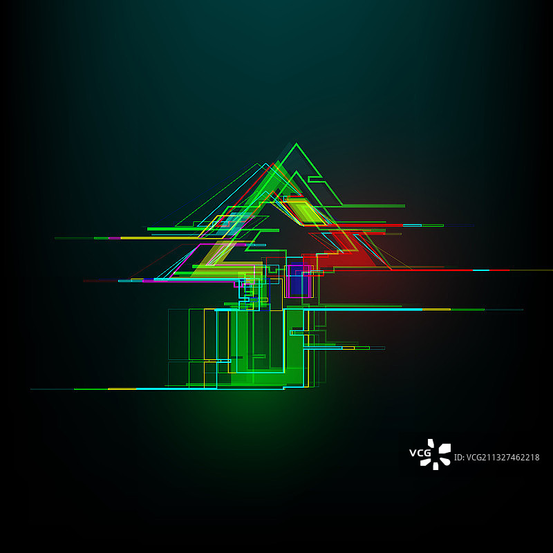 赛博朋克风格未来故障向上箭头图片素材