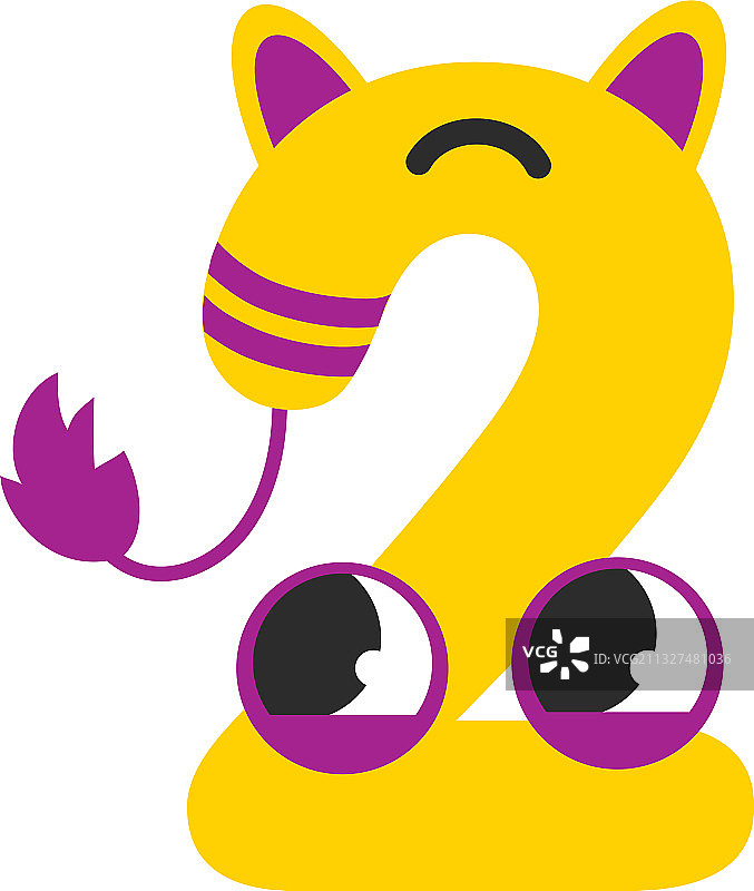 可爱的数字2怪物外星人图片素材