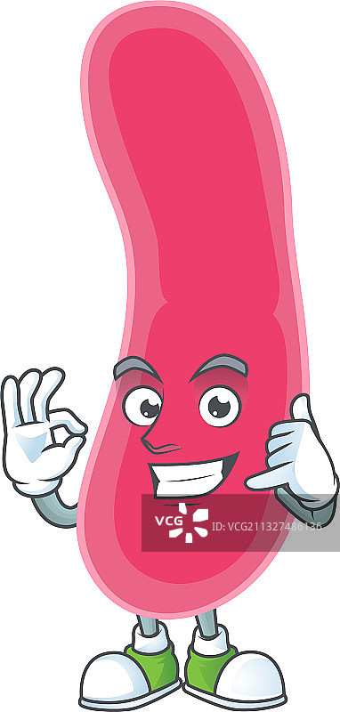 卡通具核梭杆菌的呼叫手势图片素材
