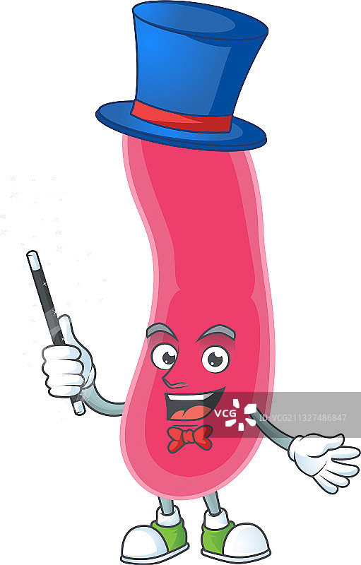 才华横溢的具核梭杆菌魔术师卡通吉祥物图片素材