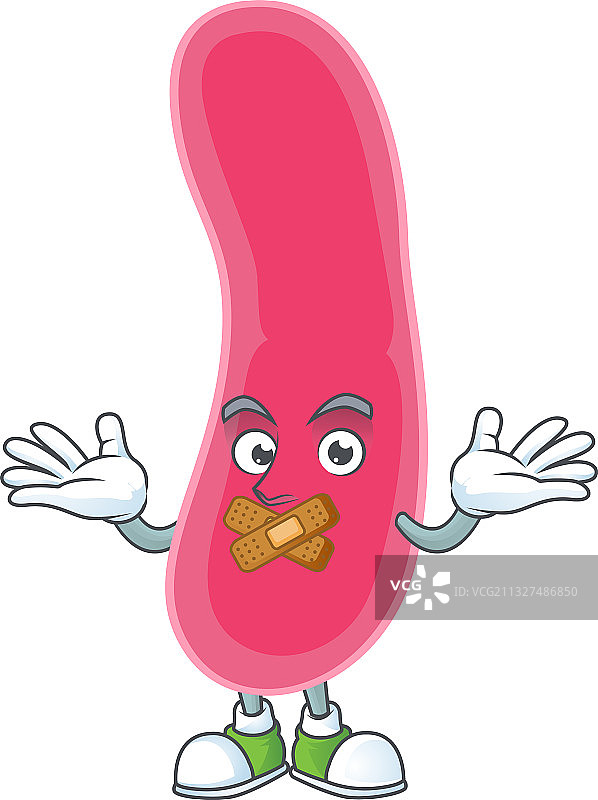 具核梭杆菌卡通形象做安静的手势图片素材