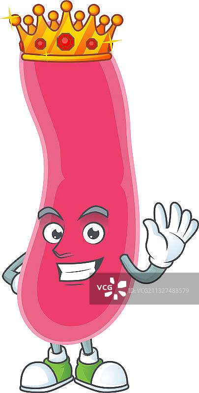 戴金冠的可爱具核梭杆菌卡通图片素材