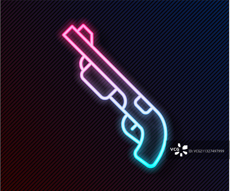 发光的霓虹灯线条警察猎枪图标图片素材