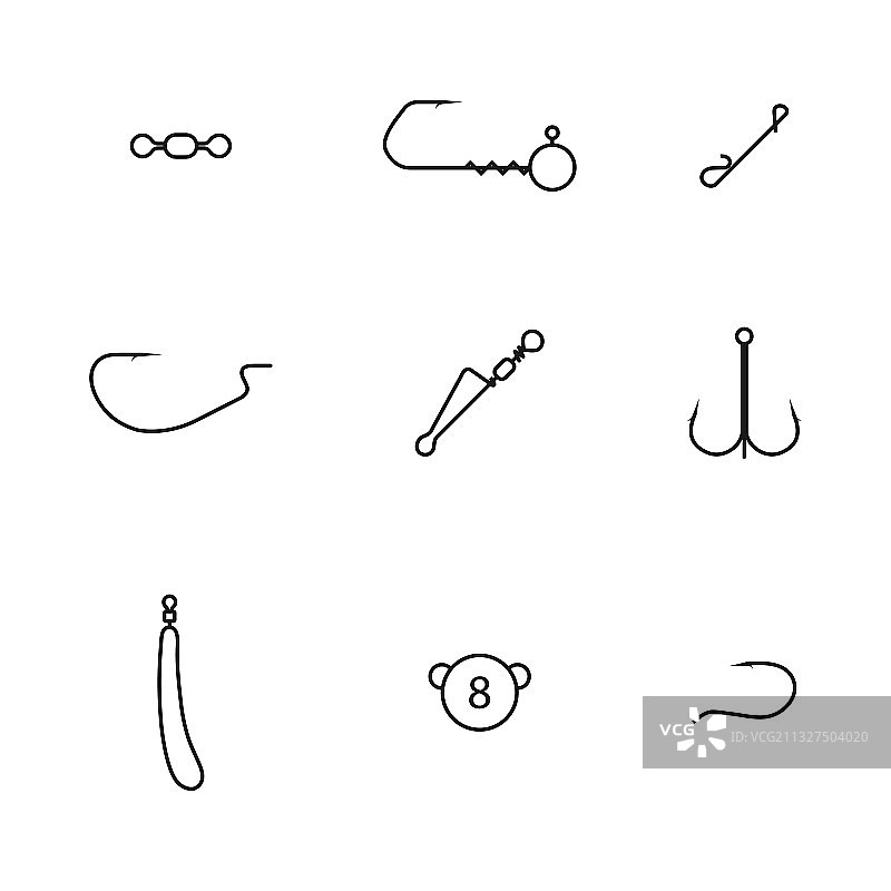 不同的旋转钓鱼配件图片素材