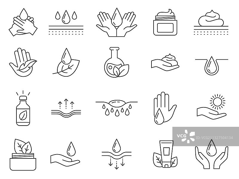 抗衰老提拉霜护肤图标轮廓图片素材