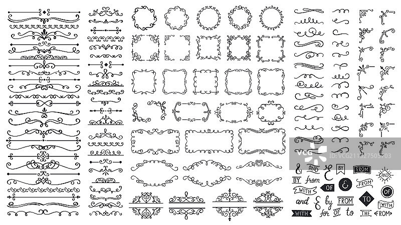 复古书法元素装饰框架图片素材