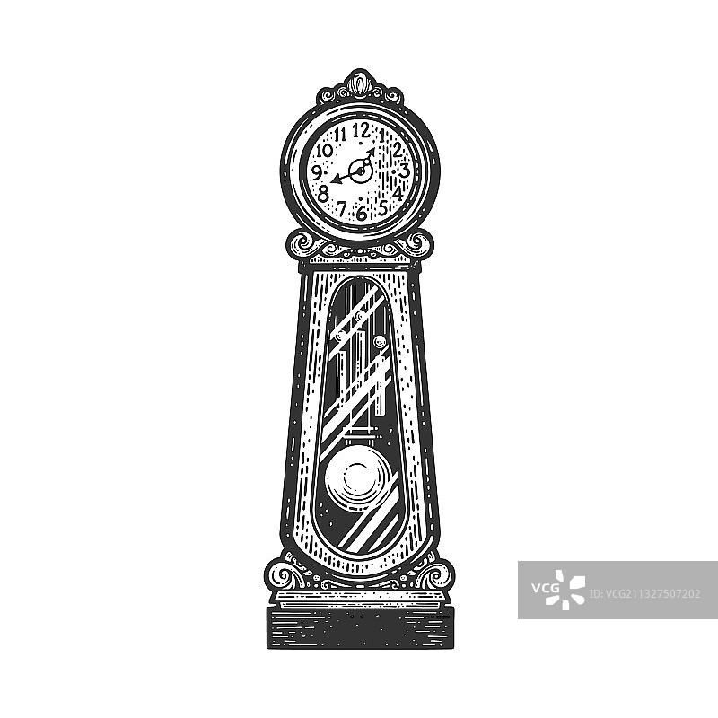 落地钟素描图片素材