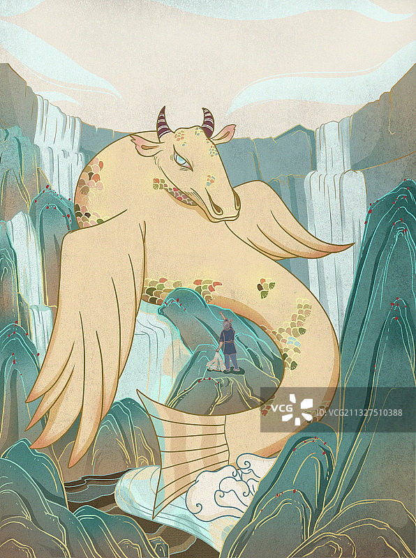 山海经插画图片素材