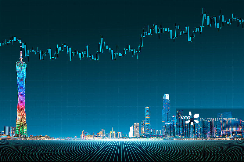 广州城市建筑金融股市图片素材