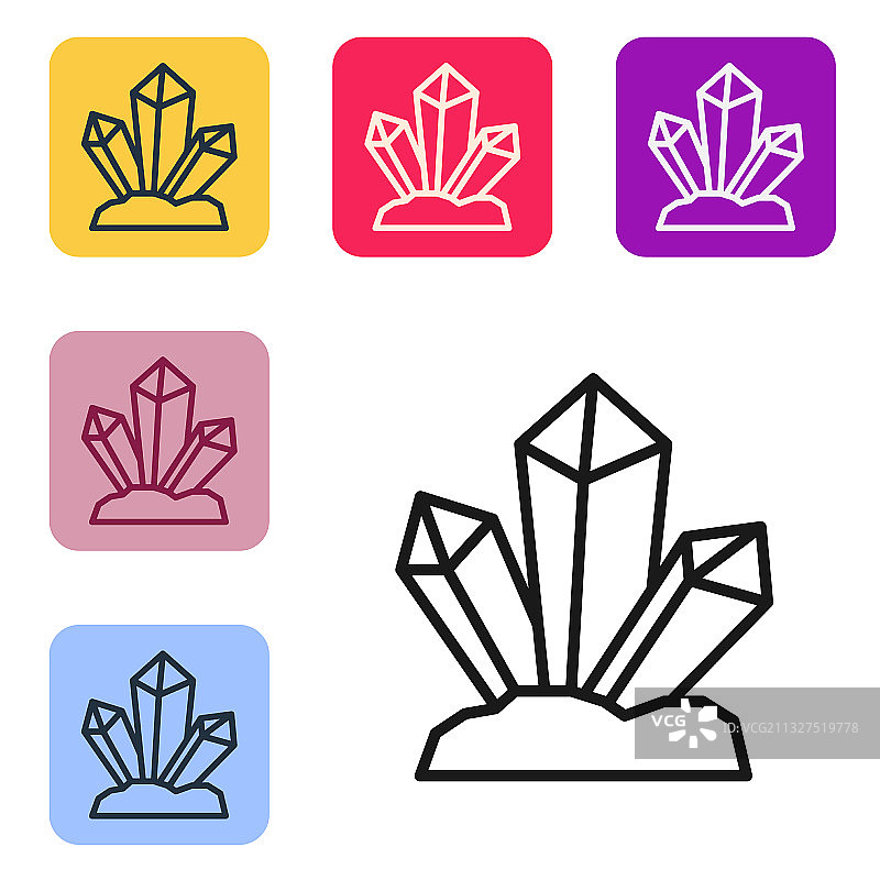 白色背景上的黑色线条魔法石图标图片素材