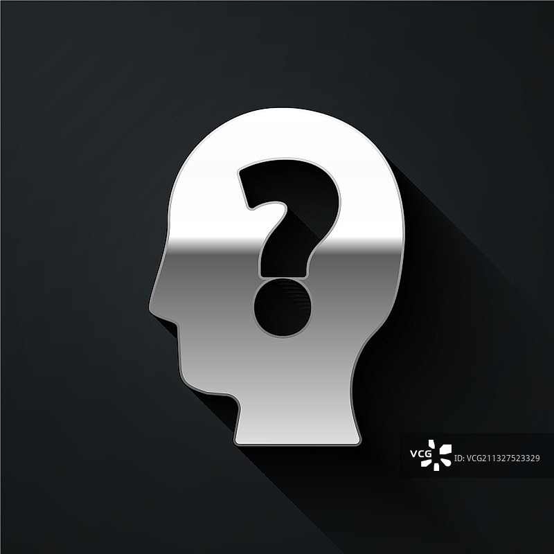 银色人头问号图标图片素材