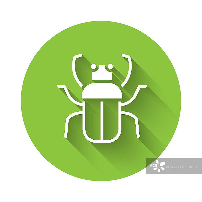 白色椿象图标，长阴影图片素材