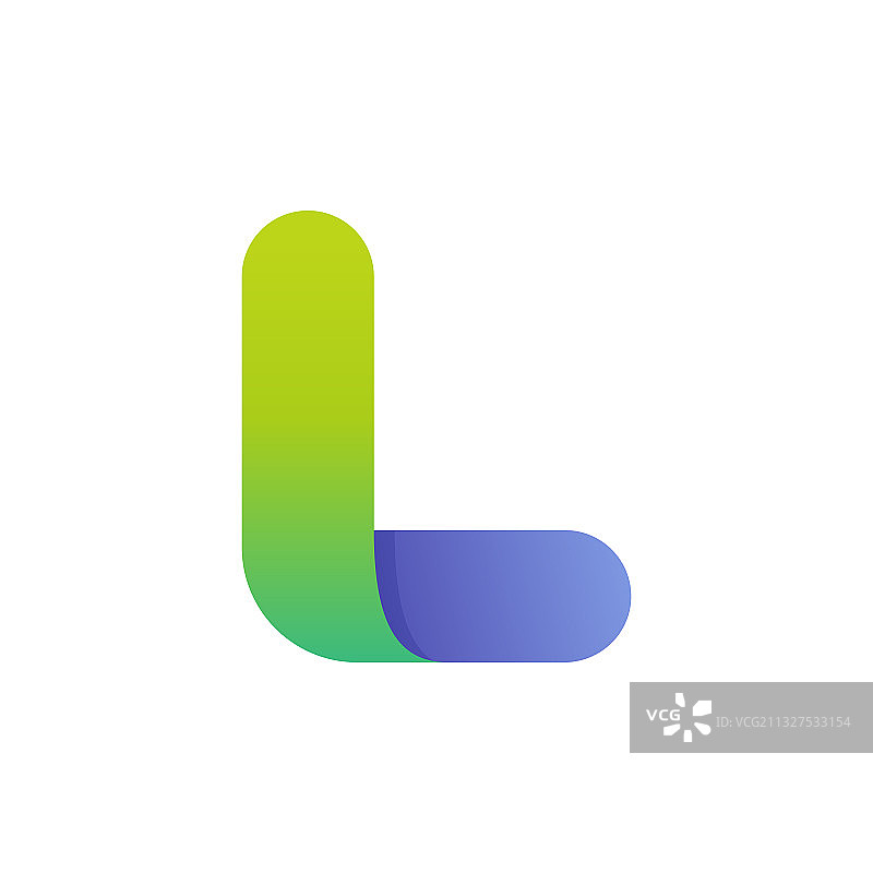 彩色渐变L字母首字母logo图片素材