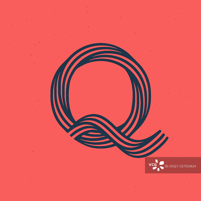 五条平行线字母Q logo图片素材