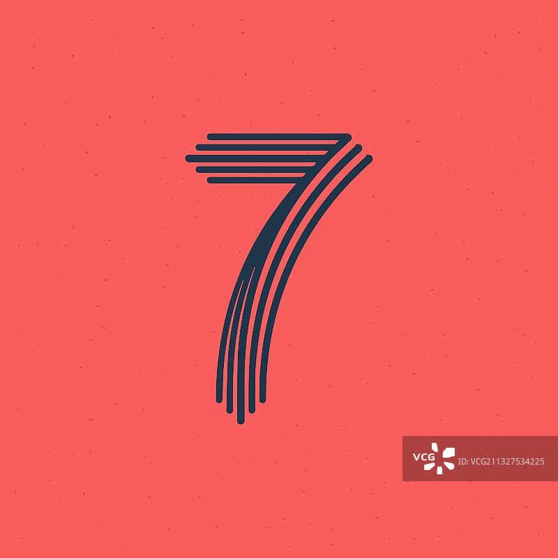由五条平行线组成的数字7标志图片素材