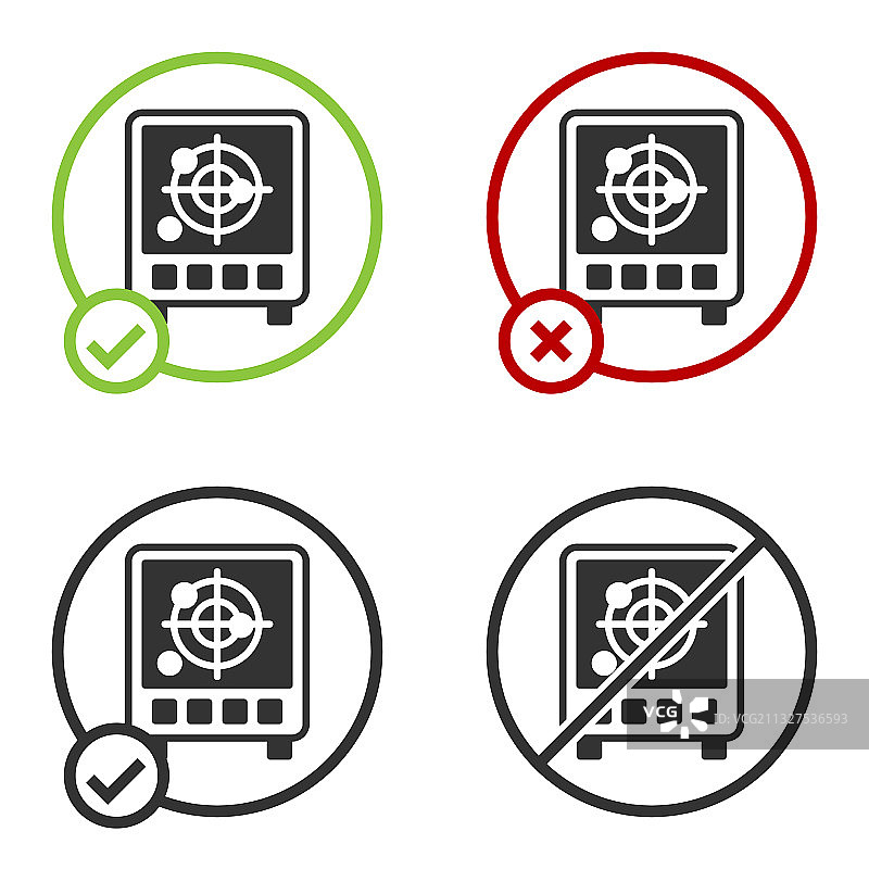 带目标监控的黑色雷达图片素材