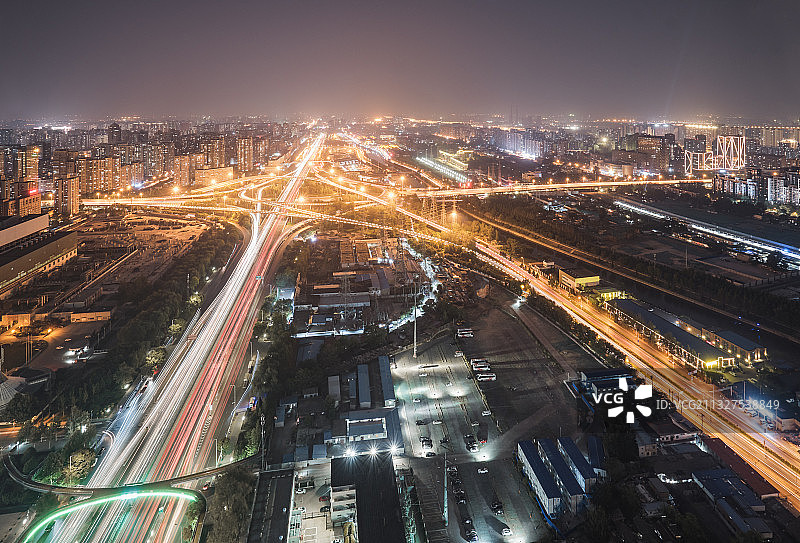北京四惠桥夜景图片素材
