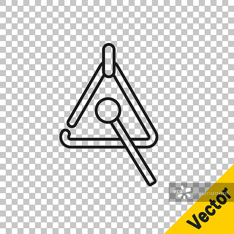 黑色线条三角乐器图标图片素材