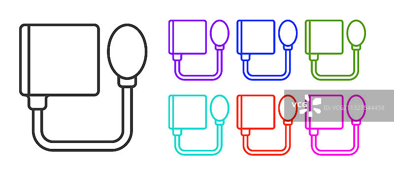 黑色线条血压计图标图片素材