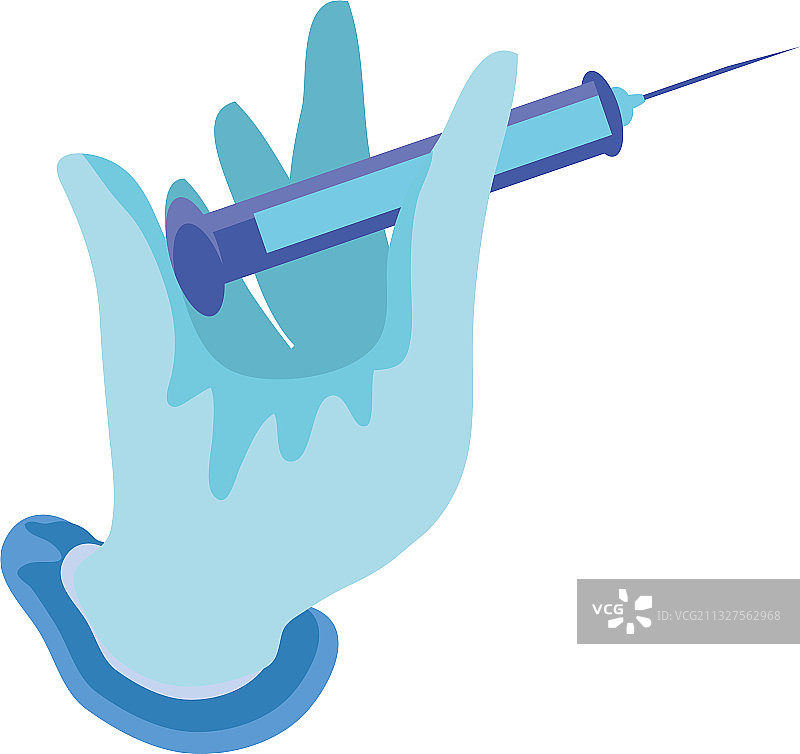 戴乳胶手套的手和注射器图片素材