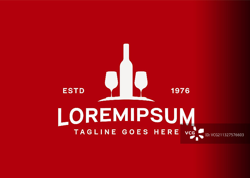 葡萄酒杯剪影葡萄酒标志设计图片素材