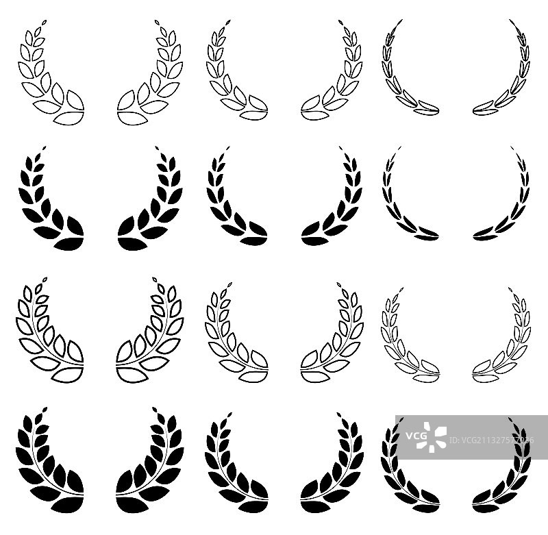 月桂花环获奖者套装图片素材