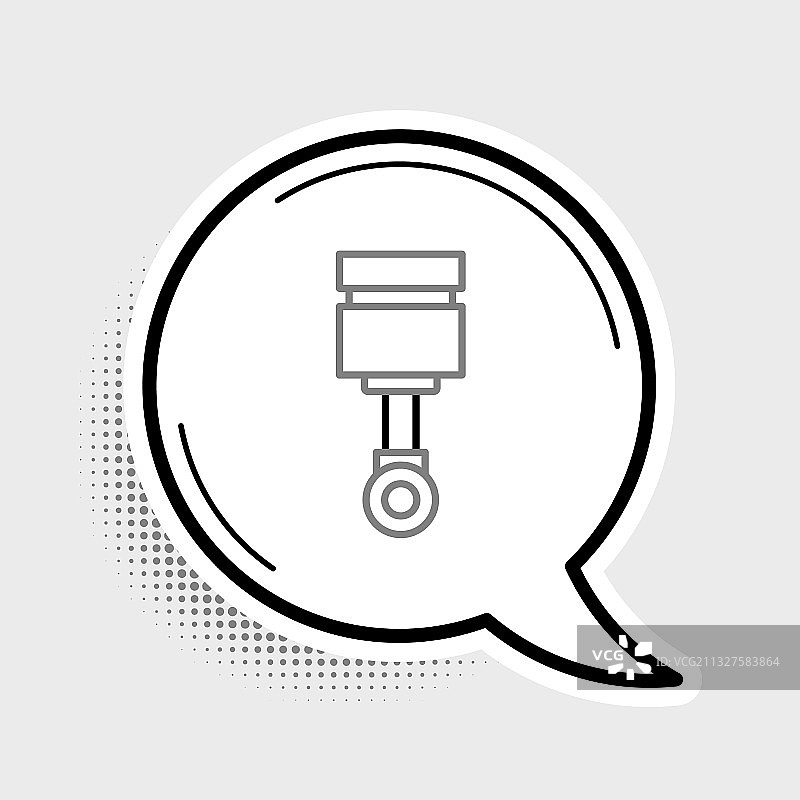 灰色背景上的线性发动机活塞图标图片素材