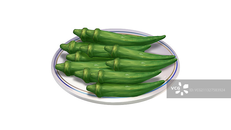 秋葵凉拌美食特色小吃图片素材